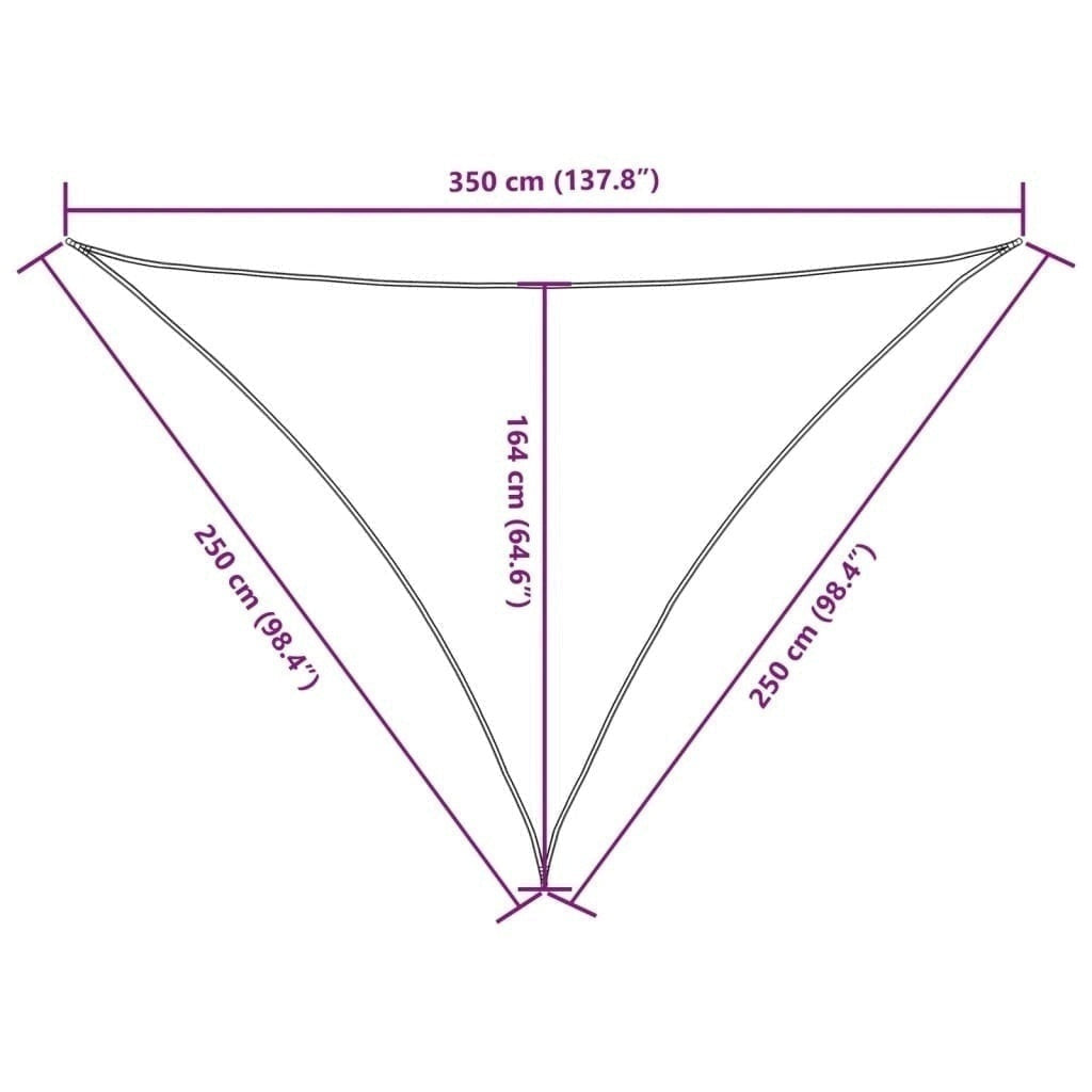 Parasole a Vela in Tessuto Oxford Triangolare 2,5×2,5×3,5 m Verde Scuro - Image 207 of 250