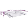 vidaXL Door Awning, 3 mm Polycarbonate, 120x90 cm, Silver and Transparent - Image 181 of 250