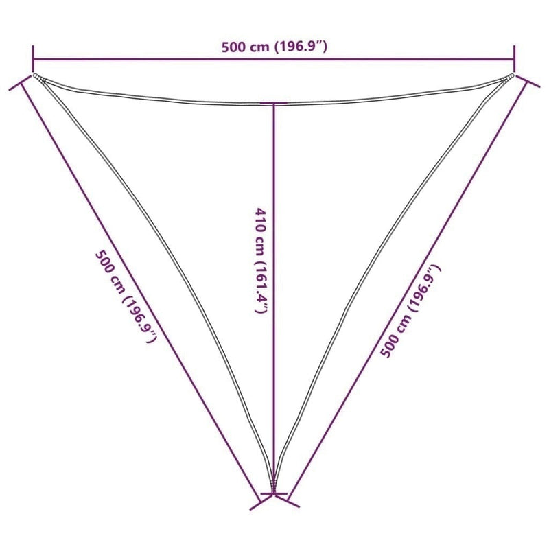 Parasole a Vela Oxford Triangolare 5×5×5 m Nero - Image 225 of 250