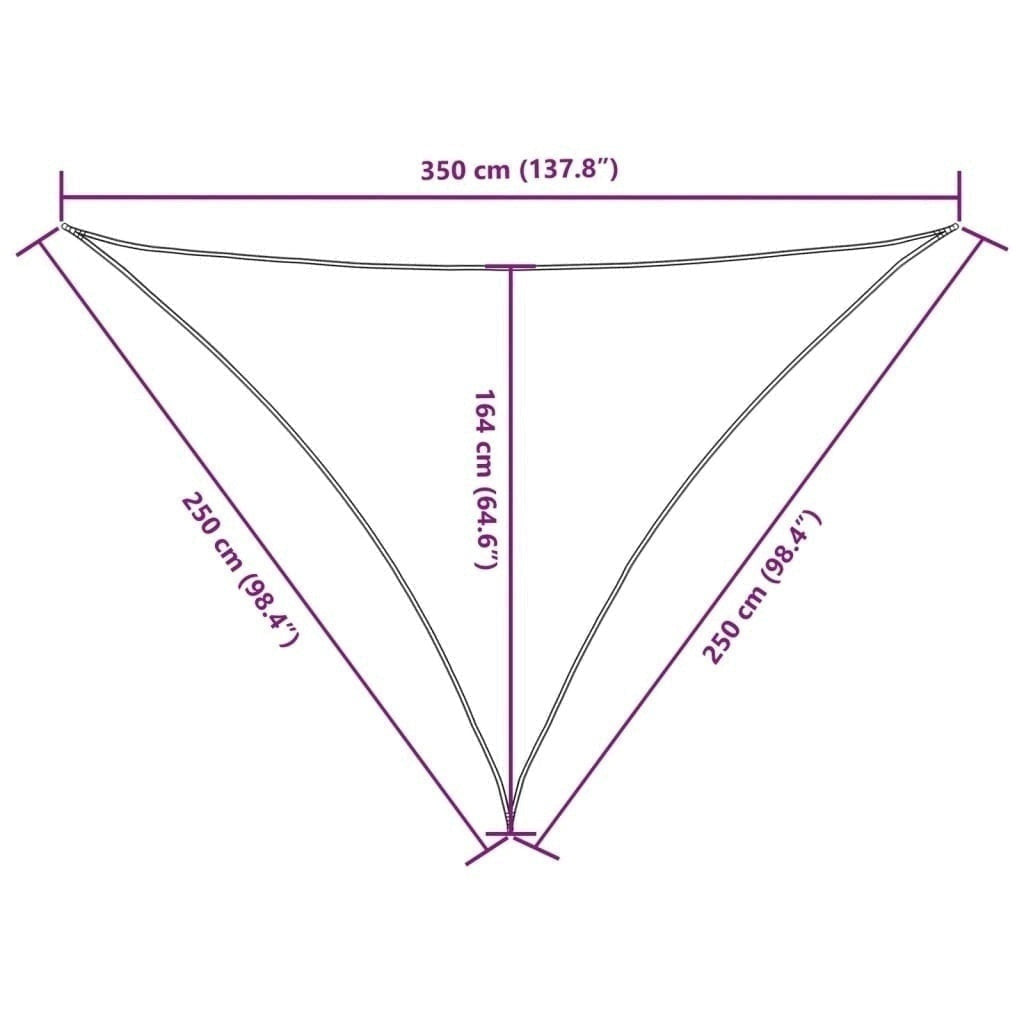 Parasole a Vela in Tessuto Oxford Triangolare 2,5×2,5×3,5 m Verde Scuro - Image 222 of 250