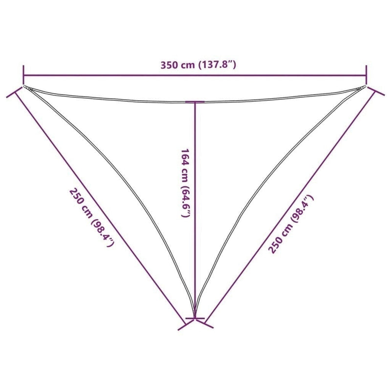 Parasole a Vela in Tessuto Oxford Triangolare 2,5×2,5×3,5 m Verde Scuro - Image 231 of 250