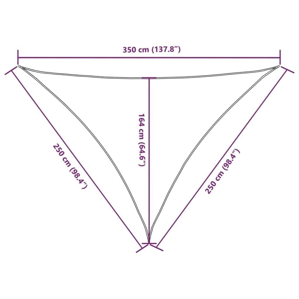 Parasole a Vela in Tessuto Oxford Triangolare 2,5×2,5×3,5 m Verde Scuro - Image 246 of 250