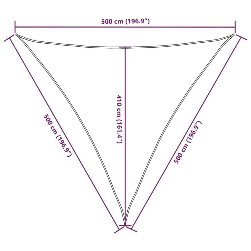Parasole a Vela Oxford Triangolare 5×5×5 m Nero - Image 245 of 250