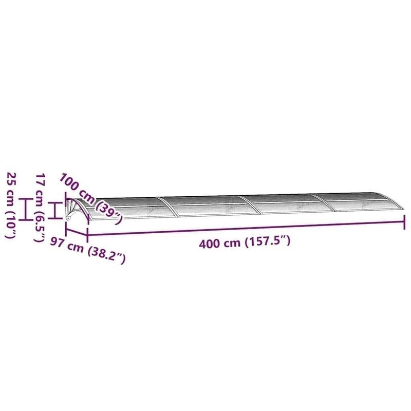 Tettoia per Porta Nera 400×100 cm in Policarbonato - Image 228 of 250