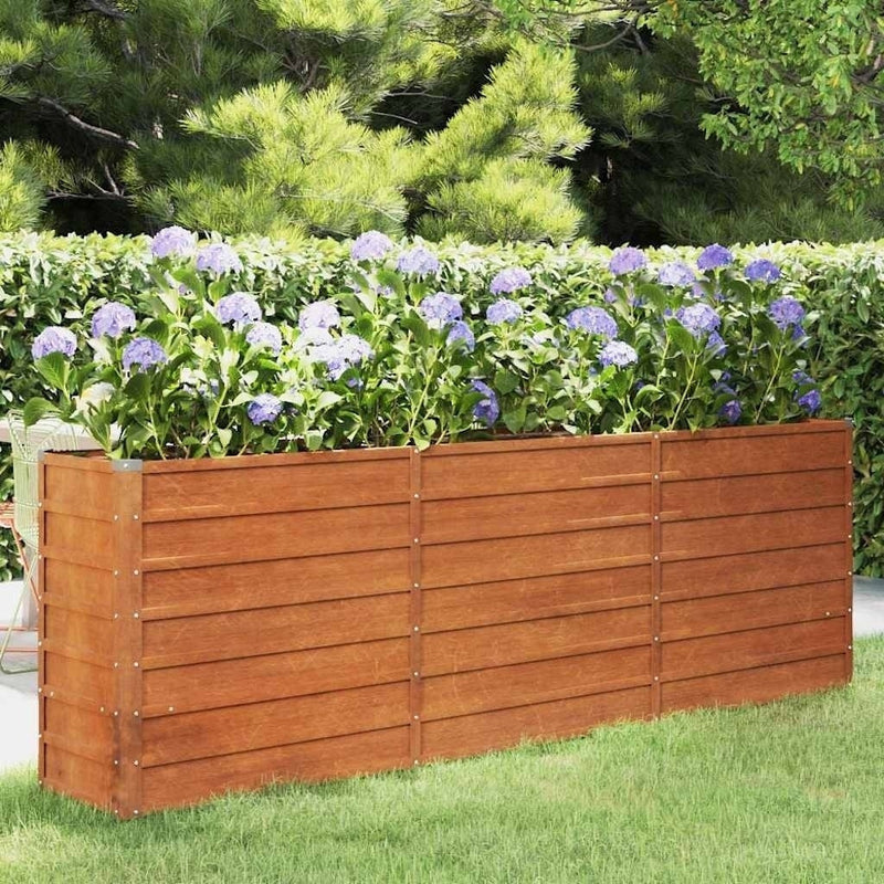 Letto Rialzato da Giardino in Acciaio Corten 240×40×77 cm Ruggine - Image 174 of 250