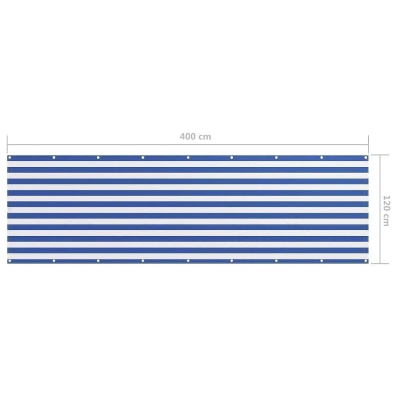 Paravento Balcone Tessuto Oxford 120×400 cm Bianco e Blu - Image 86 of 206