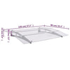 vidaXL Door Awning, 3 mm Polycarbonate, 120x90 cm, Silver and Transparent - Image 241 of 250