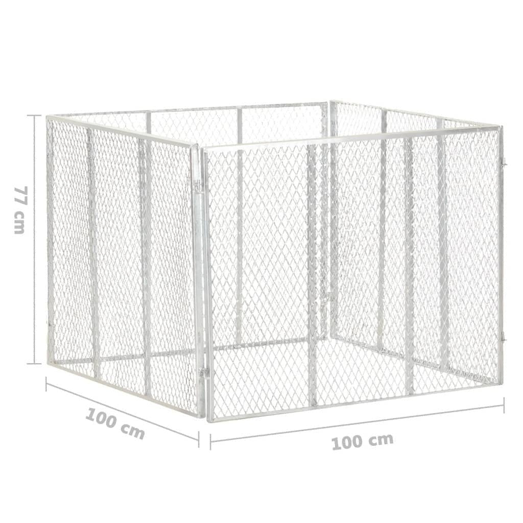Compostiera da Giardino in Ferro Zincato 100×100×77 cm Argento - Image 84 of 250