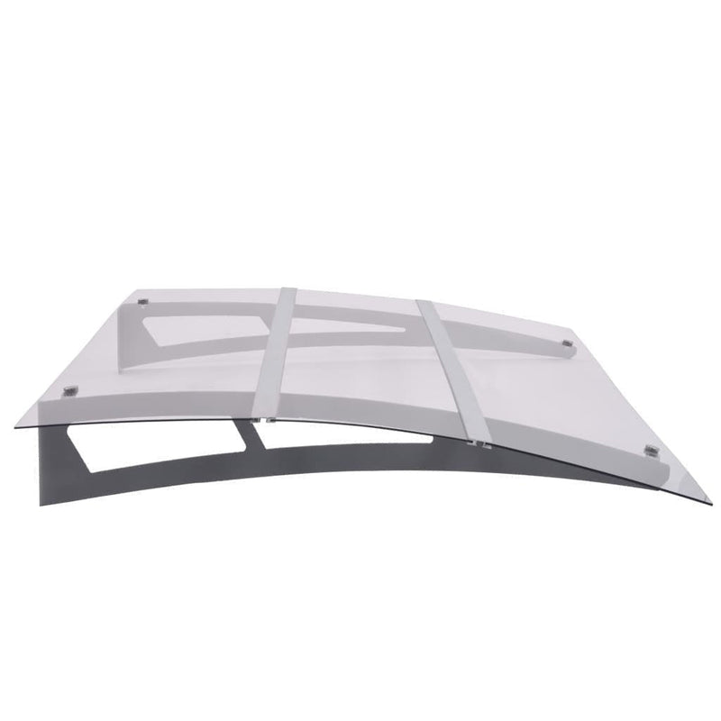 vidaXL Door Awning, 3 mm Polycarbonate, 120x90 cm, Silver and Transparent - Image 249 of 250
