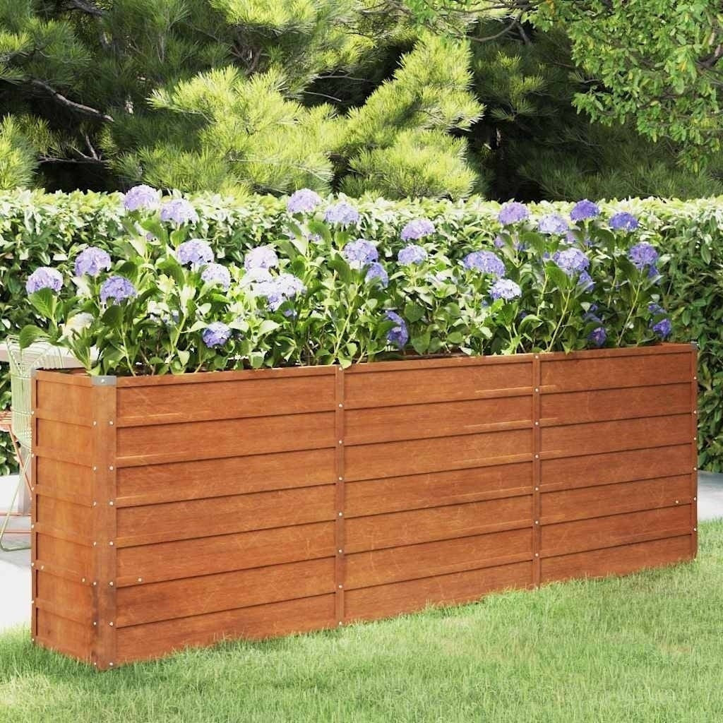 Letto Rialzato da Giardino in Acciaio Corten 240×40×77 cm Ruggine - Image 227 of 250