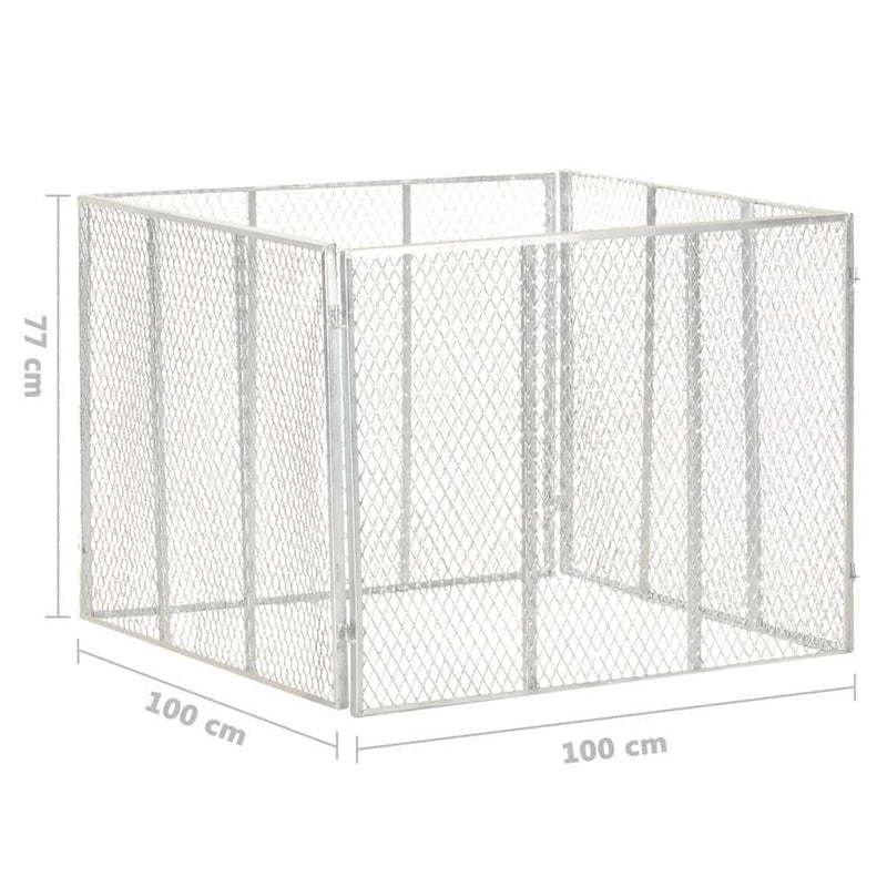 Compostiera da Giardino in Ferro Zincato 100×100×77 cm Argento - Image 172 of 250