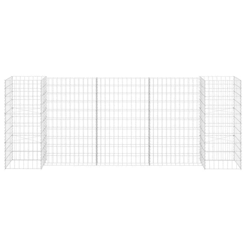 Gabbione Fioriera ad "H" in Filo di Acciaio 260×40×100 cm Argento - Image 209 of 240
