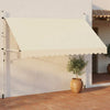 vidaXL Manual Retractable Awning 250 cm Polyester PU and Steel, Cream - Image 1 of 15