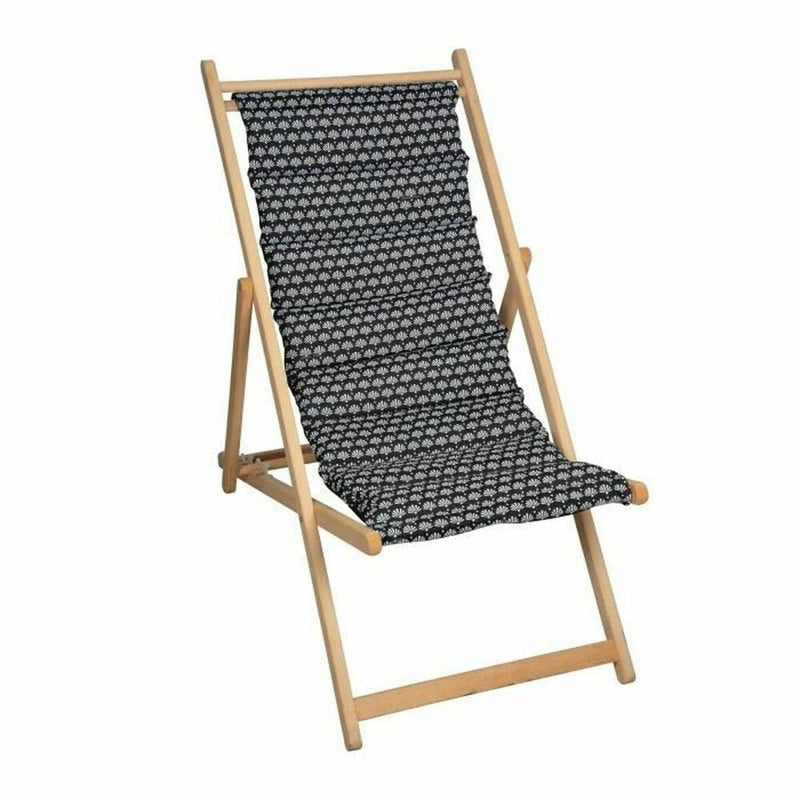 Tumbona Jardin Prive Helsinki Lona Madera de haya Negro/Blanco (106 x 55 x 95 cm) - Image 1 of 1