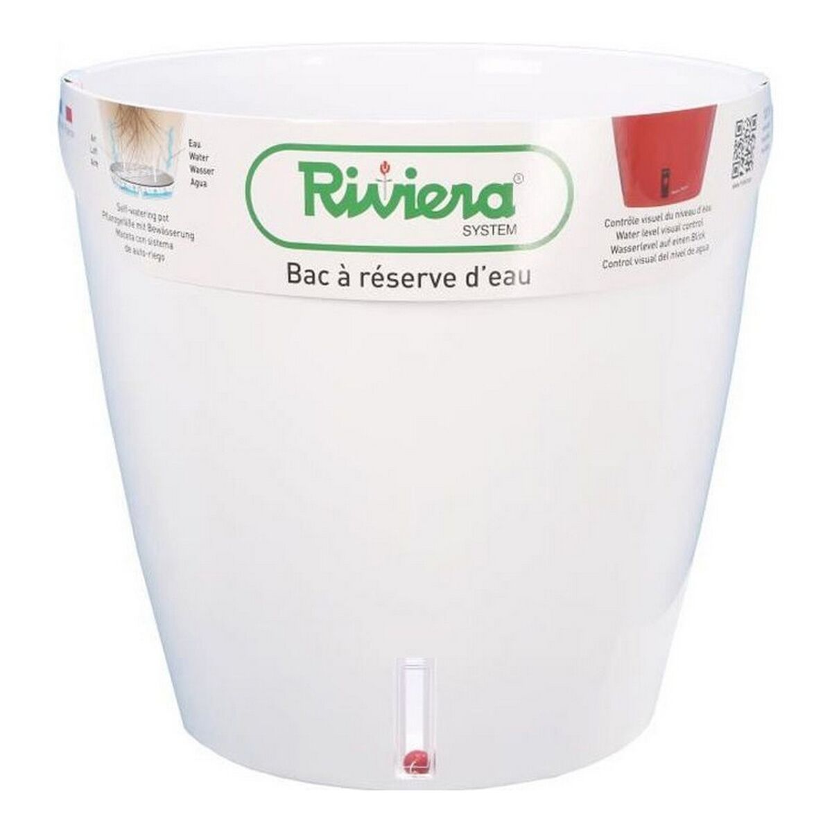 Riviera Vaso Autoirrigante Eva New Plastica Rotonda con Riserva d'Acqua Ø 46 cm Bianco - Image 1 of 1