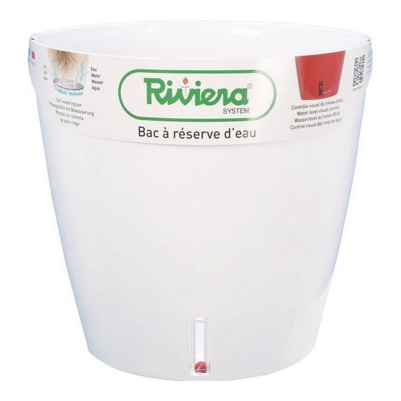 Riviera Vaso Autoirrigante Eva New Plastica Rotonda con Riserva d'Acqua Ø 46 cm Bianco - Image 1 of 1