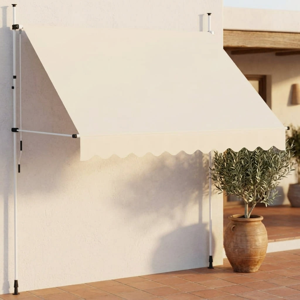Tenda da Sole Retrattile in Poliestere 250 cm Crema - Image 1 of 15