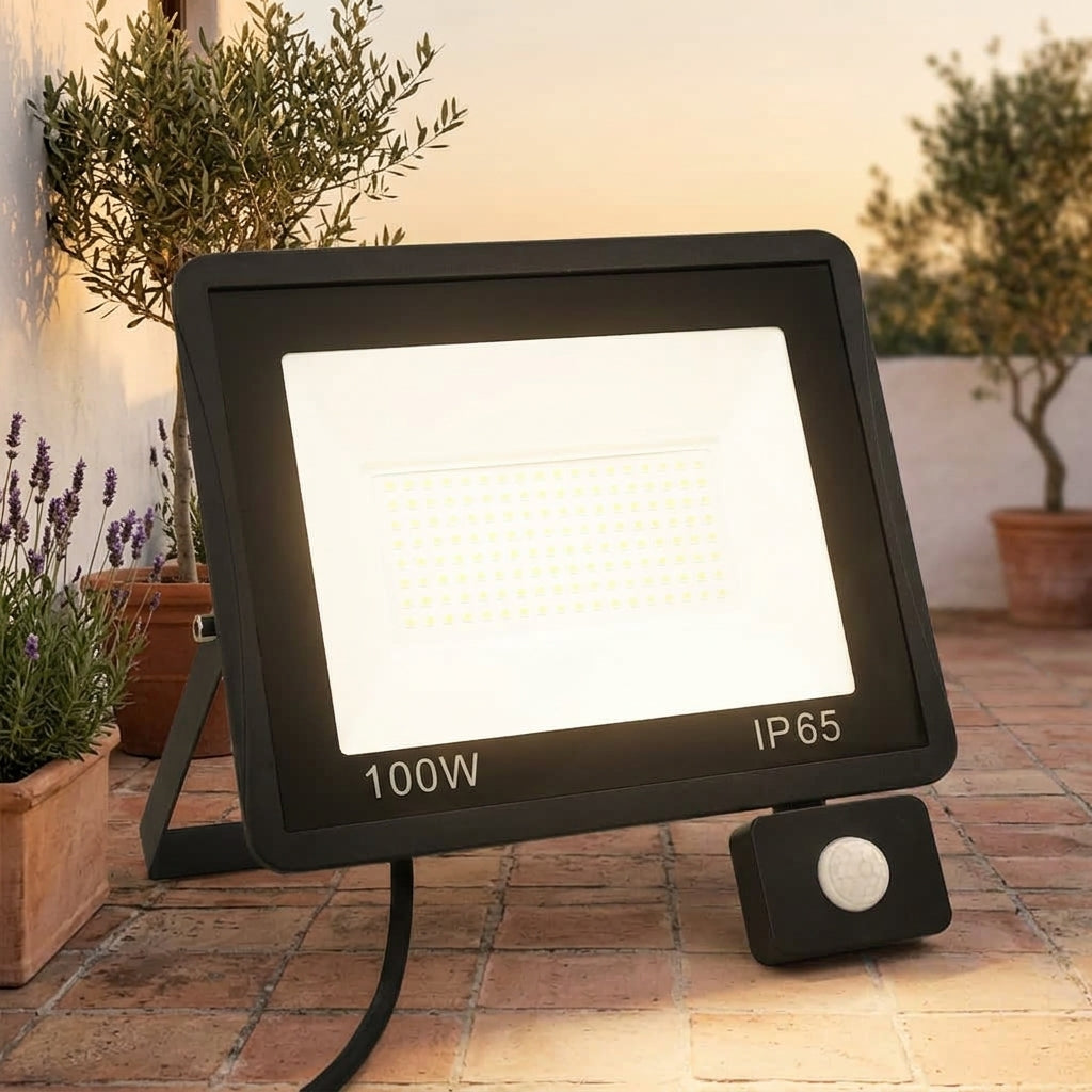 Faretto a LED con Sensore 100W Alluminio 27×25 cm Nero - Image 1 of 19