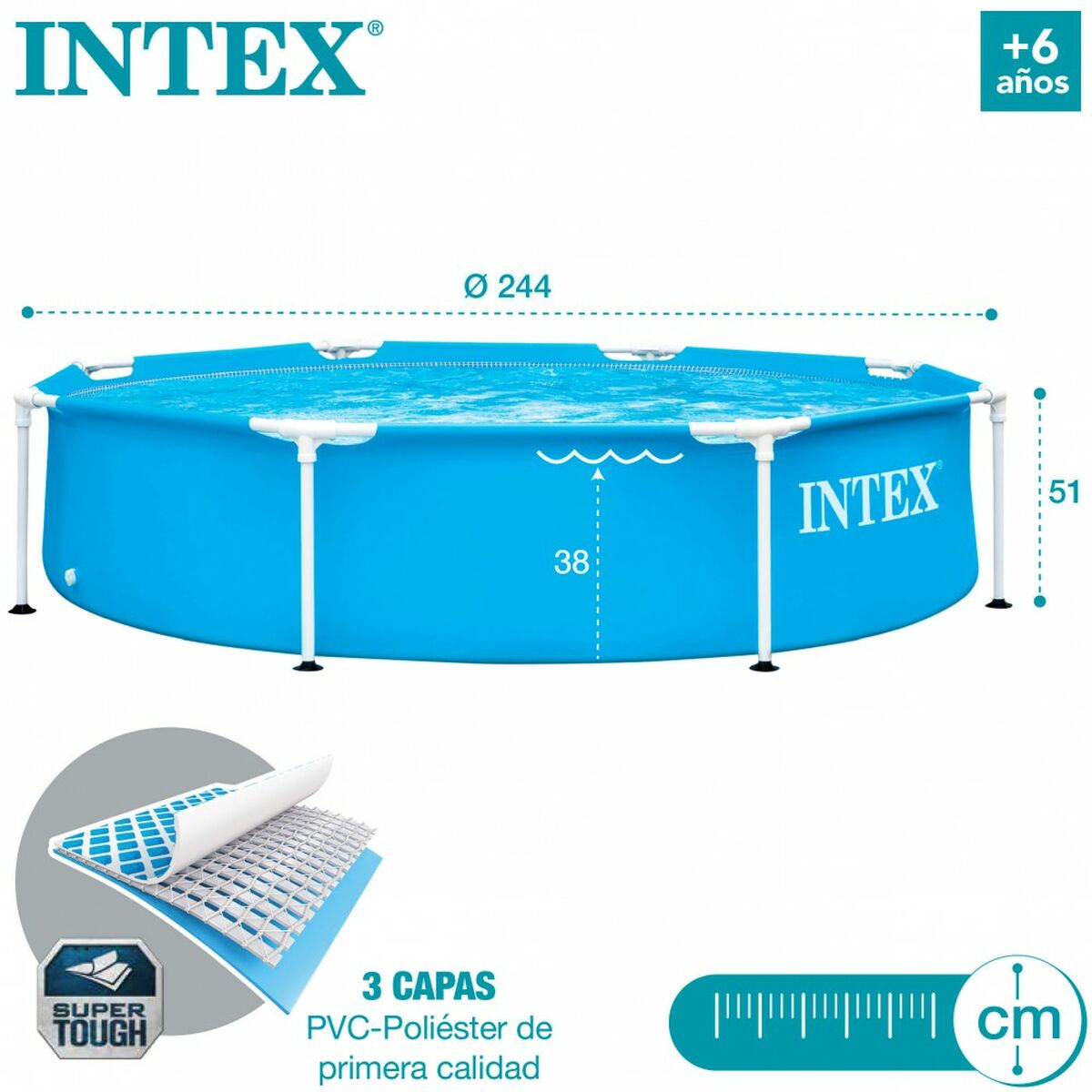 Piscina Desmontable Intex 28205NP 244 x 51 x 244 cm 1828 L - Image 4 of 7