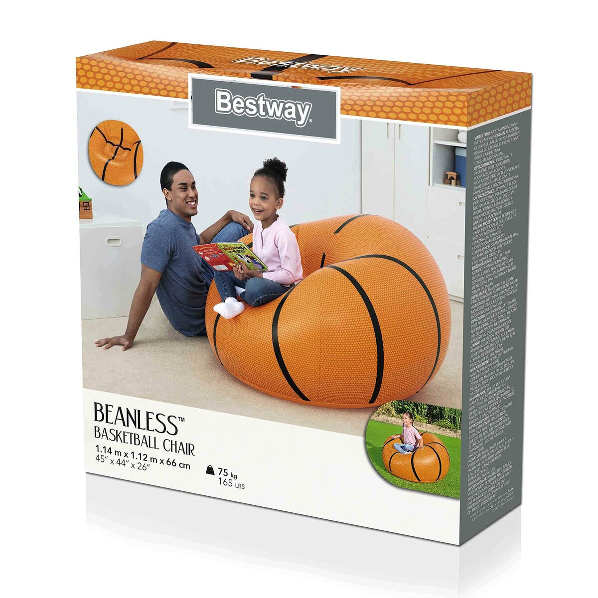 Bestway Sillon Hinchable Gigante Baloncesto 114x112x66 cm +6 Años Interior y Jardin 75103 - Image 5 of 23