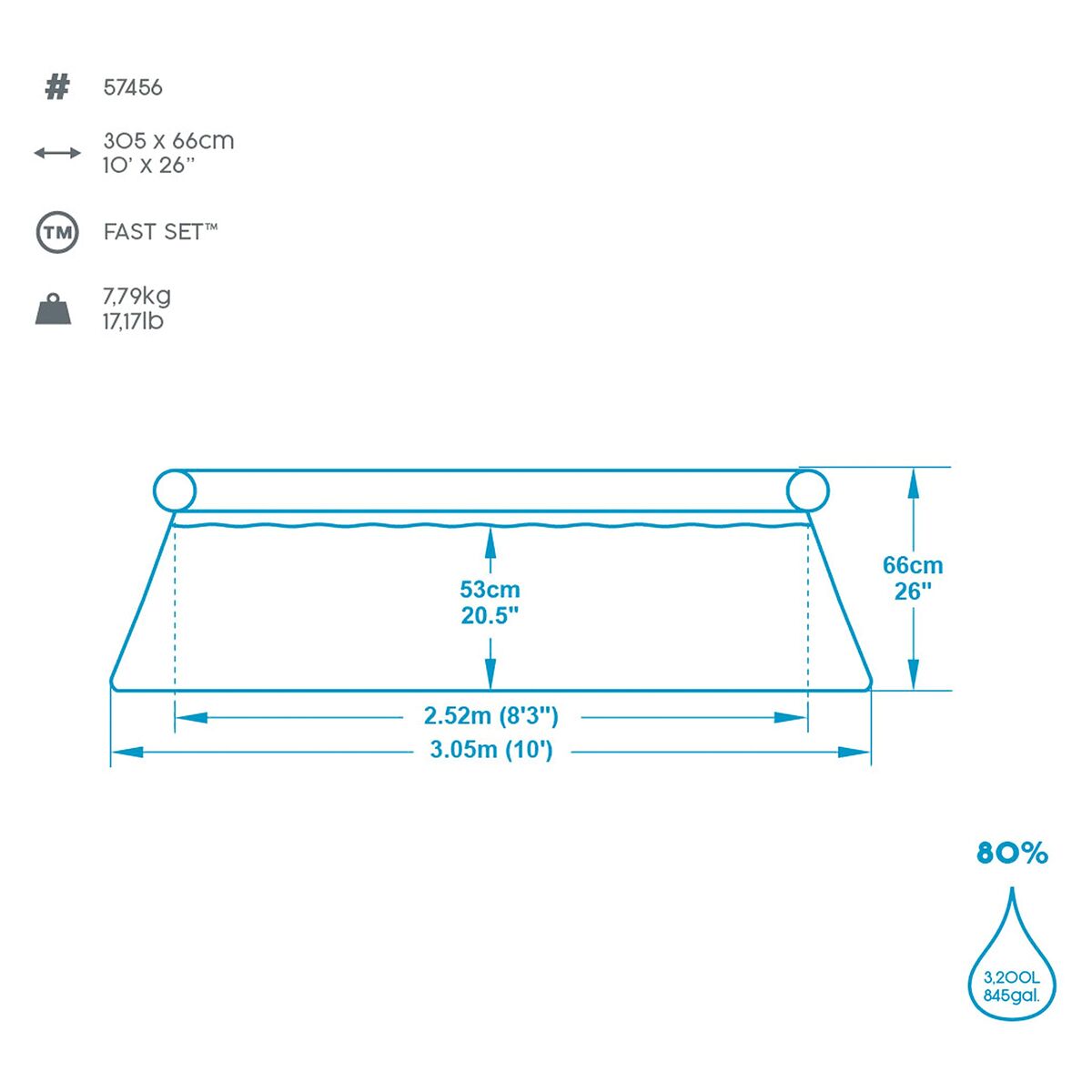Bestway Piscina Hinchable Adulto Aro 305x66 cm Jardin 57456 - Image 12 of 20