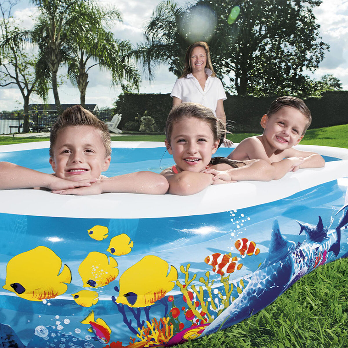 Bestway Inflatable 2-Chamber Underwater Scene Pool 262x157x46 cm +3 Years Garden 54118 - Image 2 of 3