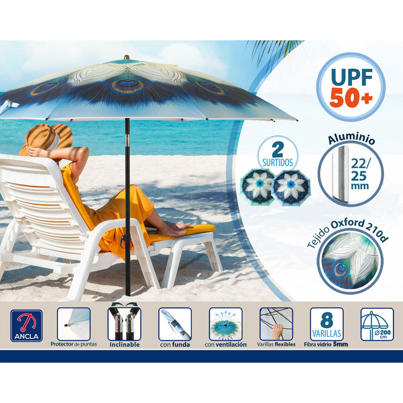 Ombrellone Azzurro Ø 200 cm SPF50+ Pavone - Image 4 of 5