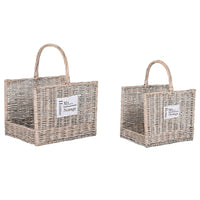Supporto per Legna Home ESPRIT Naturale vimini 47 x 35 x 54 cm (2)