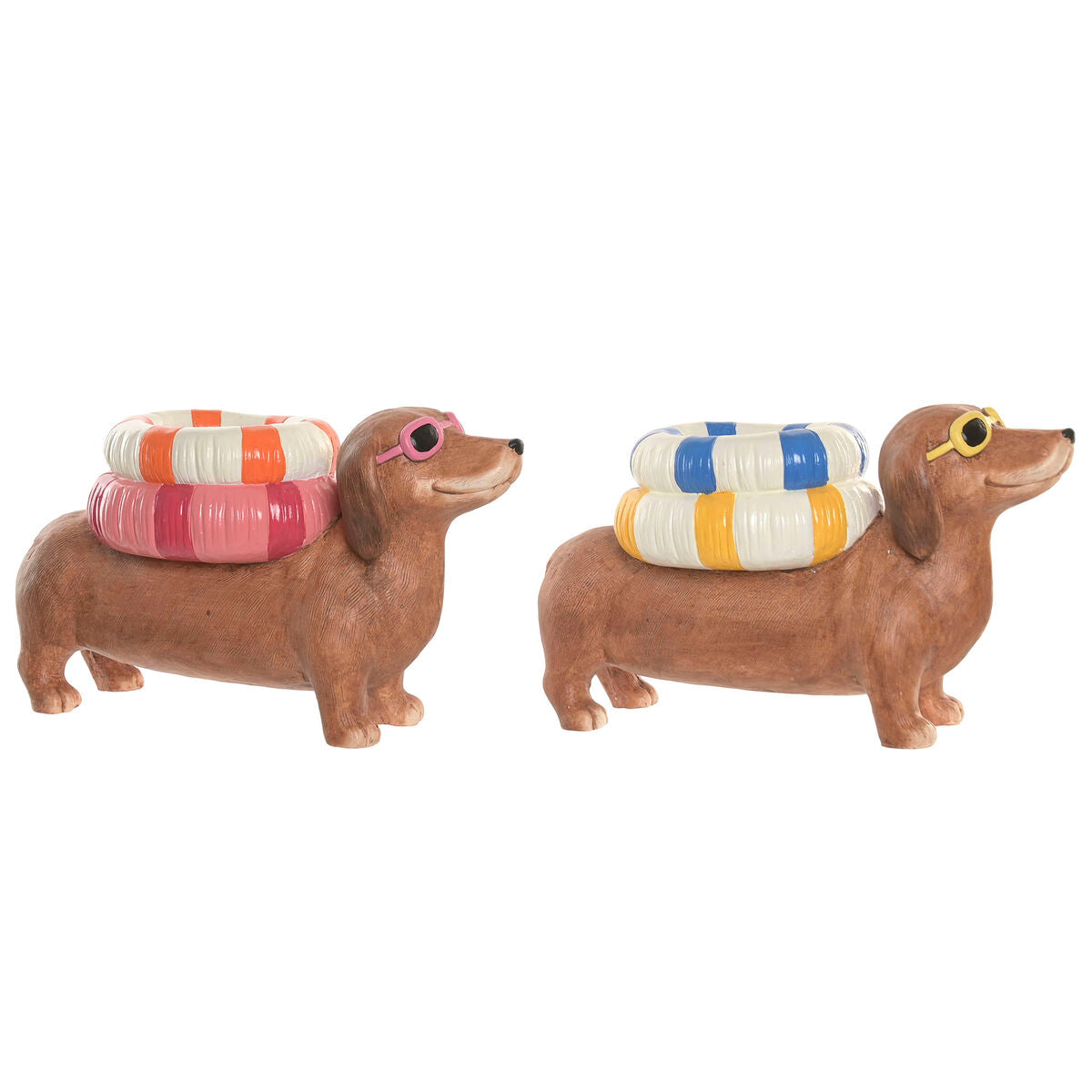 Home ESPRIT Set di 2 Vasi in Magnesio 52 x 20,5 x 28,5 cm Azzurro e Arancio - Image 1 of 4