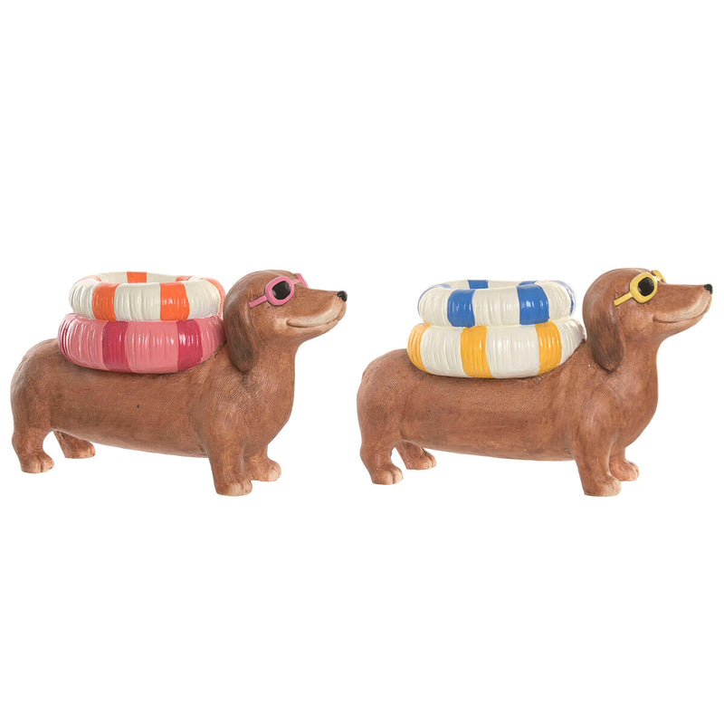 Home ESPRIT Set di 2 Vasi in Magnesio 52 x 20,5 x 28,5 cm Azzurro e Arancio - Image 1 of 4