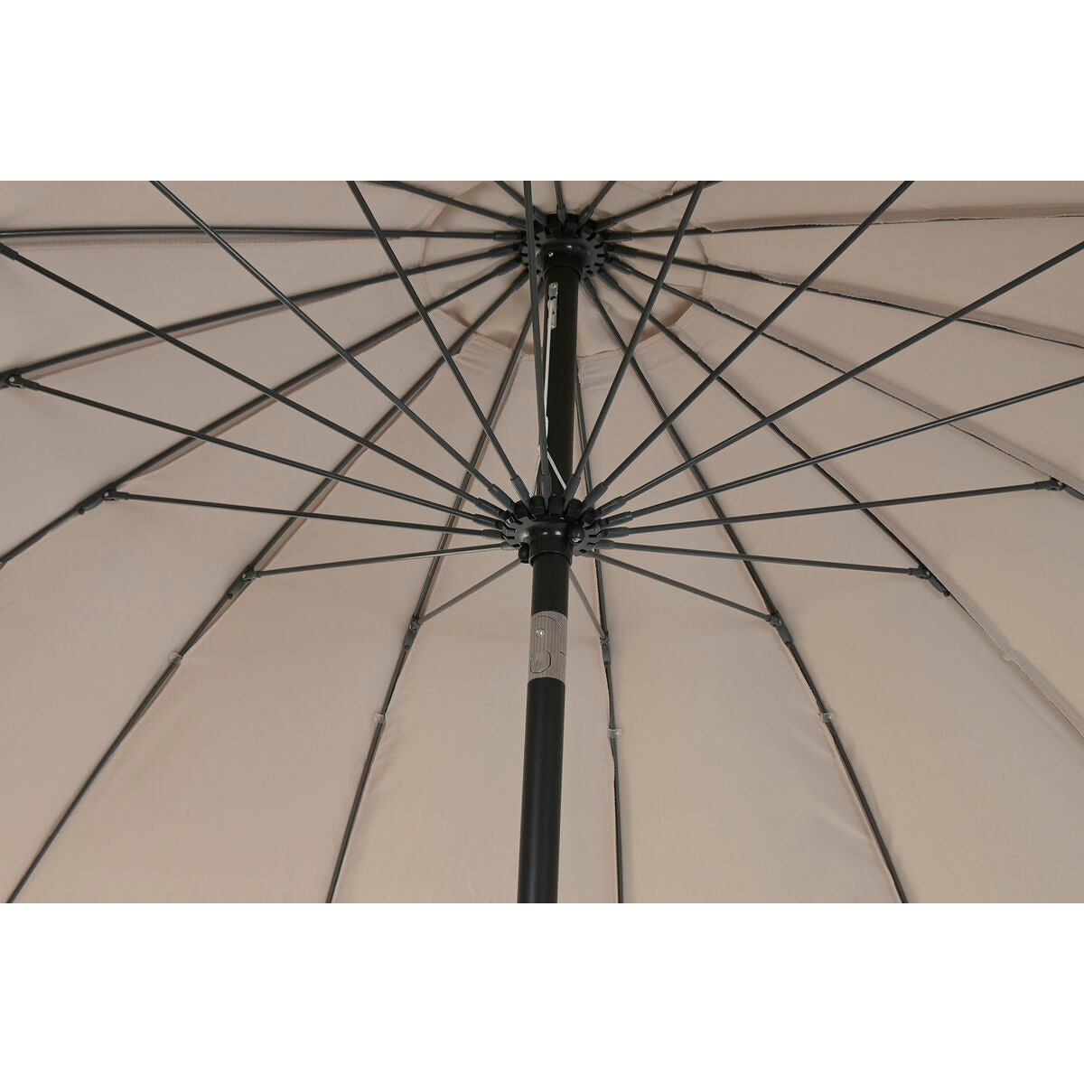 Home ESPRIT Parasol with LED, Steel/Polyester, 280x280x250 cm, Black/Sand - Image 3 of 8