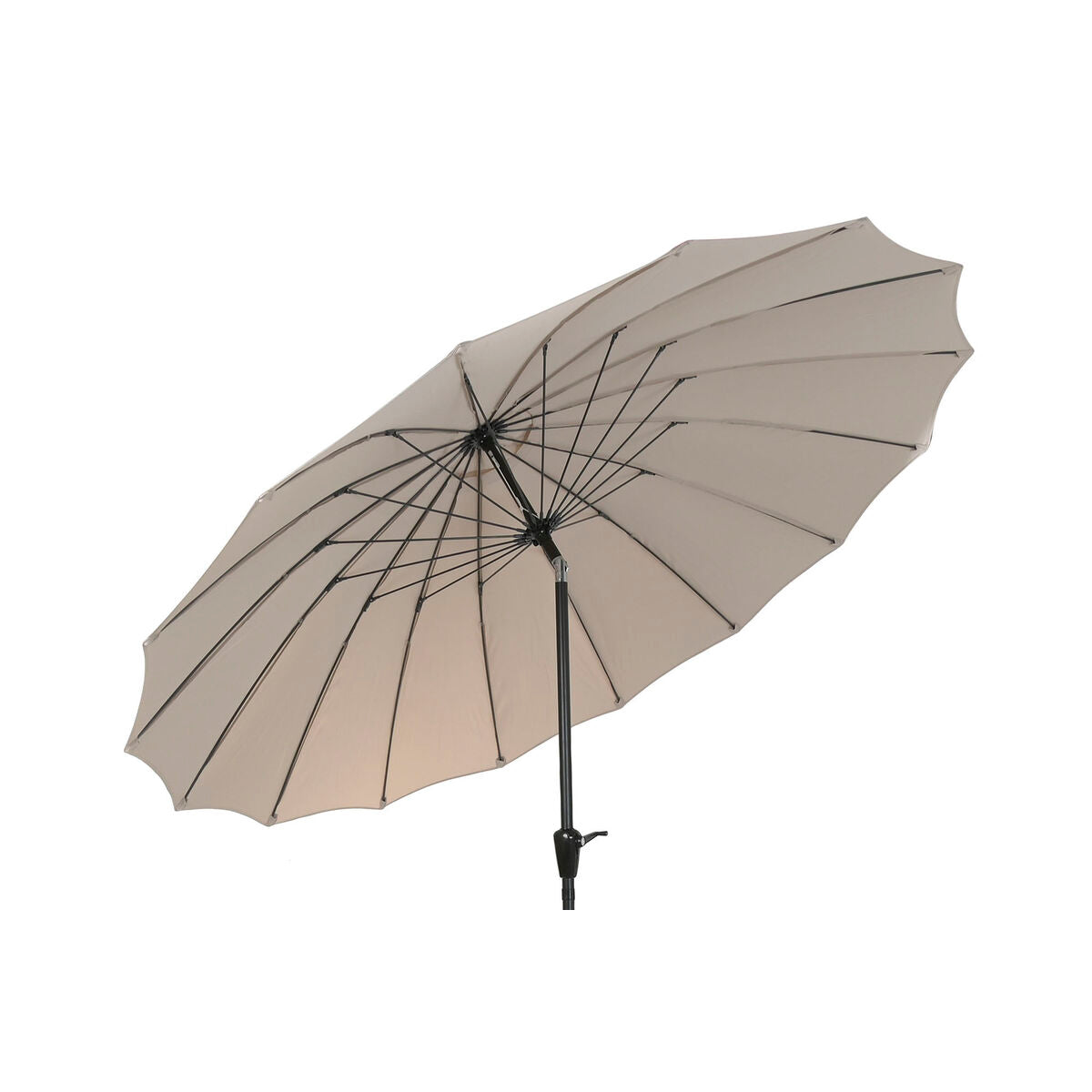 Home ESPRIT Parasol with LED, Steel/Polyester, 280x280x250 cm, Black/Sand - Image 2 of 8