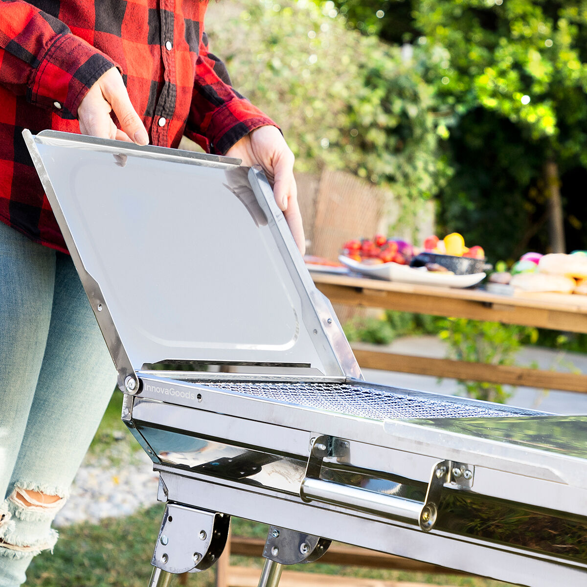 Barbacoa Plegable de Acero Inoxidable para Carbón ExelQ InnovaGoods - Image 7 of 16