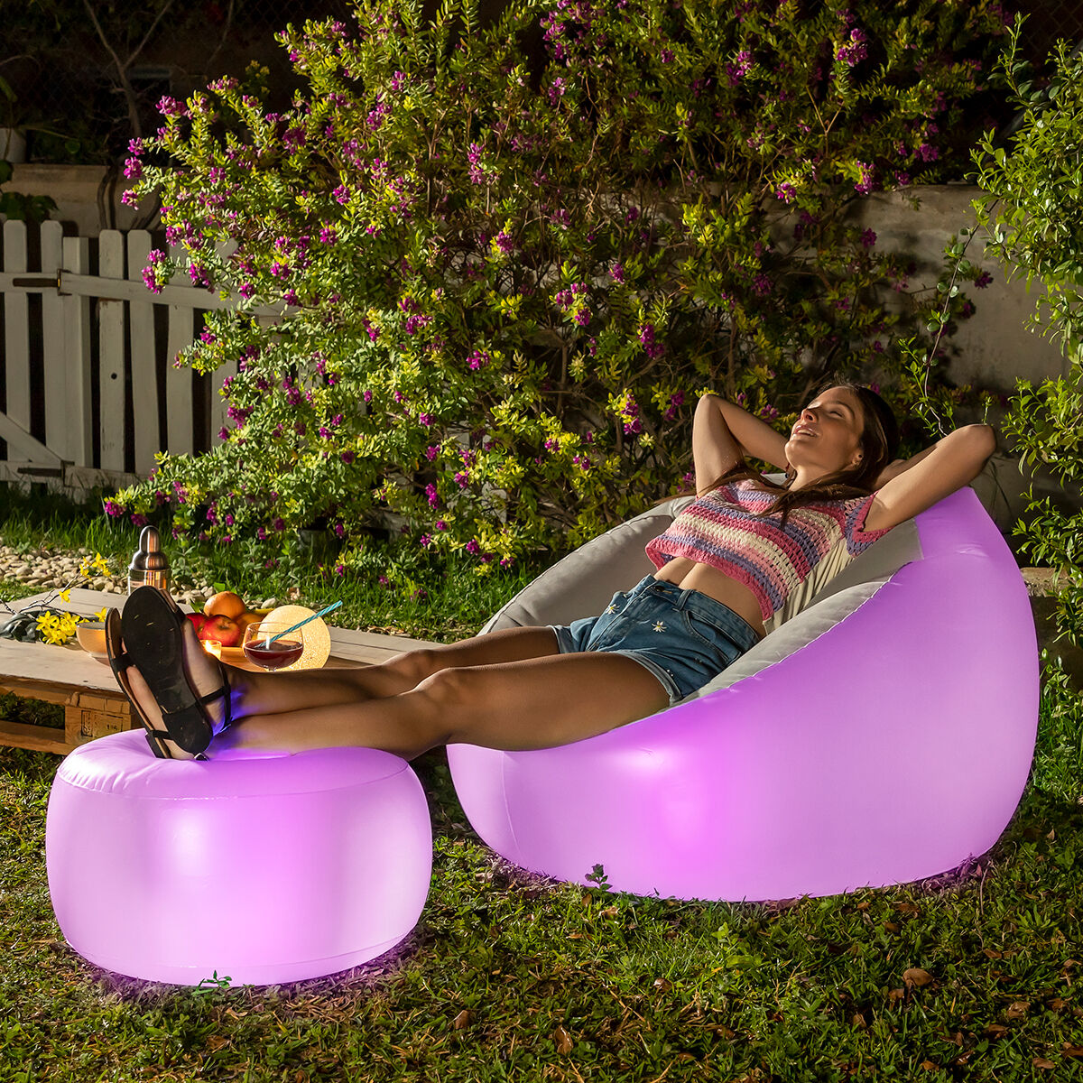 Poltrona Gonfiabile con LED Multicolor e Telecomando Chight InnovaGoods - Image 7 of 14