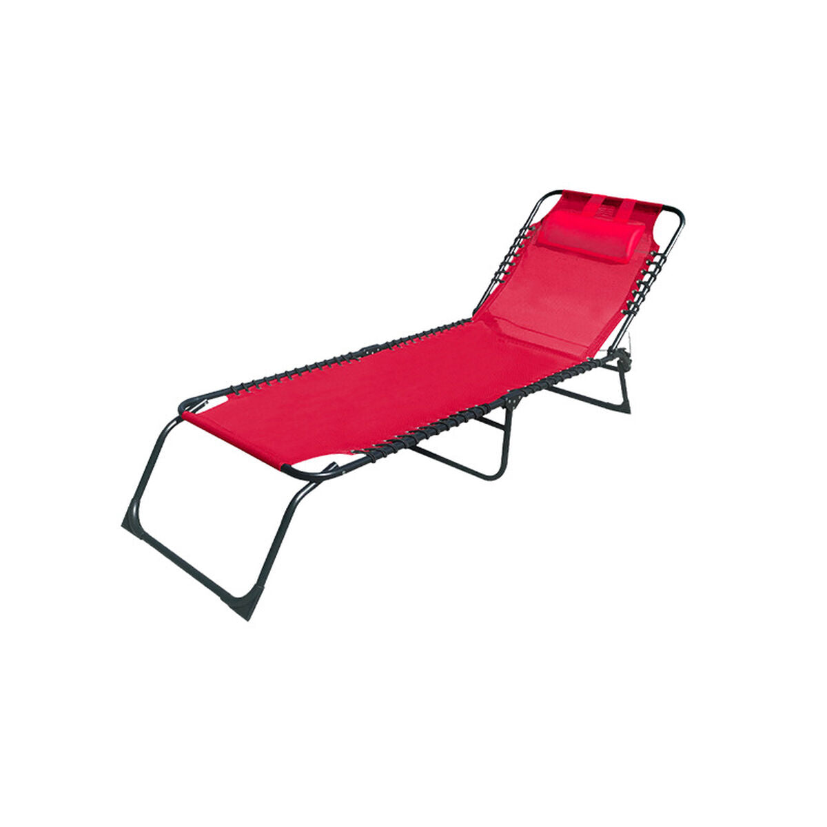 Marbueno Tumbona Plegable de Acero con Cojín para Jardín y Piscina 190X58X27 cm Rojo 10000 - Image 1 of 3