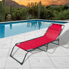 Marbueno Tumbona Plegable de Acero con Cojín para Jardín y Piscina 190X58X27 cm Rojo 10000 - Image 3 of 3