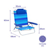 Marbueno Silla Plegable 5 Posiciones Aluminio con Cojin Rayas Azules Playa y Piscina 61X68X82 cm 10242 - Image 2 of 2