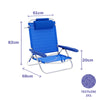 Marca Marbueno Sedia Pieghevole 5 Posizioni Alluminio con Cuscino Blu Mare e Piscina 61X68X82 cm 10243 - Image 2 of 2