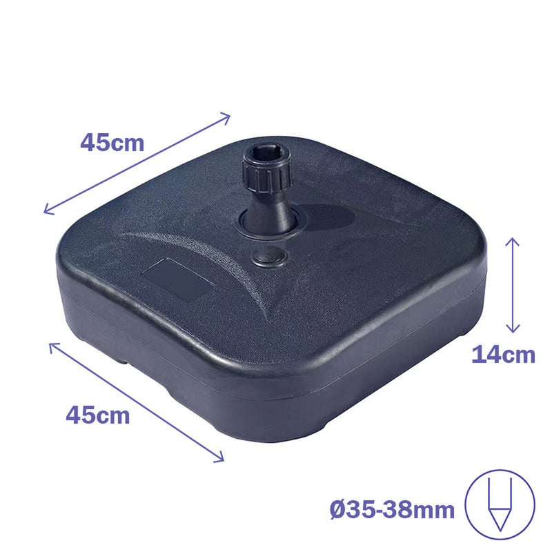 SolPatio Base per Ombrellone in Plastica 20L 45x14x45 cm Nero - Image 2 of 2