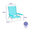 Marbueno Silla Plegable 5 Posiciones Aluminio Aguamarina Playa y Piscina 63X76X78 cm 10309 - Image 2 of 2