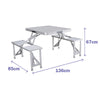 Marbueno Set Mesa y 4 Asientos con Agujero Sombrilla Plegable Aluminio Gris Camping y Playa 136X85X67 cm 10439 - Image 3 of 3