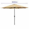 Marbueno Sombrilla Acero 8 Varillas D300 cm Polyester Marron Jardin, Piscina y Terraza 10485 - Image 2 of 2