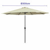 Sombrilla Marbueno Acero 8 Varillas D300 cm Poliéster Beige Jardín Piscina 10486 - Image 2 of 2