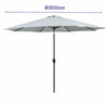 Marbueno Sombrilla Acero 8 Varillas D300 cm Polyester Blanco Jardin, Piscina y Terraza 10487 - Image 2 of 2