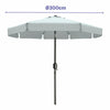 Marbueno Sombrilla Acero 8 Varillas D300 cm Polyester Blanco Jardin, Piscina y Terraza 10491 - Image 2 of 2