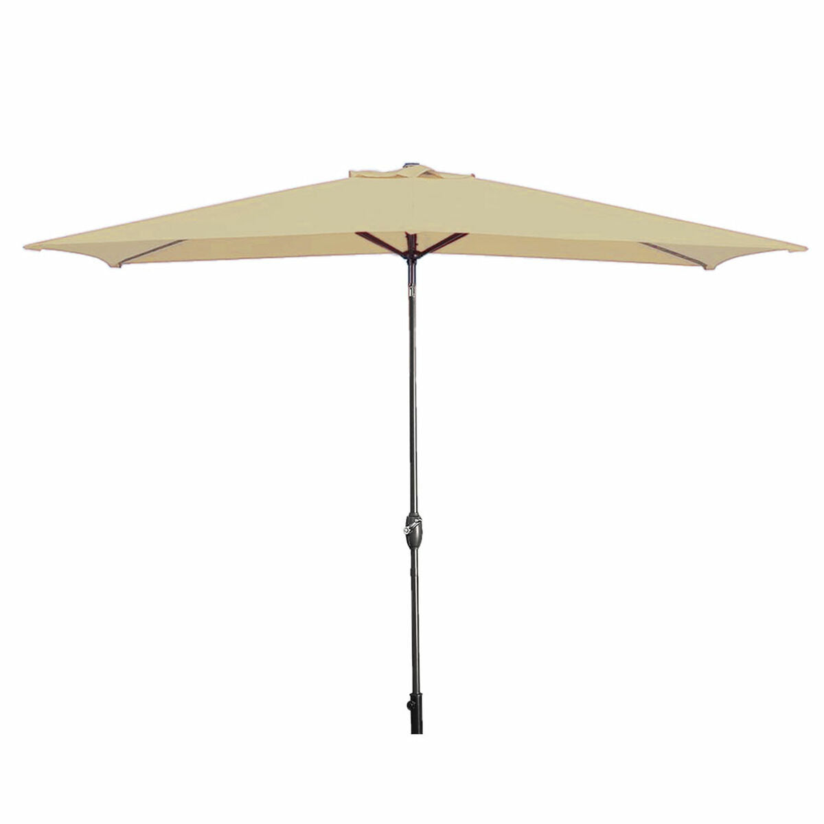 Marbueno Ombrellone Rettangolare 8 Stecche 200x300 cm Poliestere Acciaio Marrone - Image 1 of 2