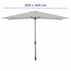 Marbueno Ombrellone Rettangolare 8 Stecche in Acciaio 200 x 300 cm Bianco - Image 2 of 2