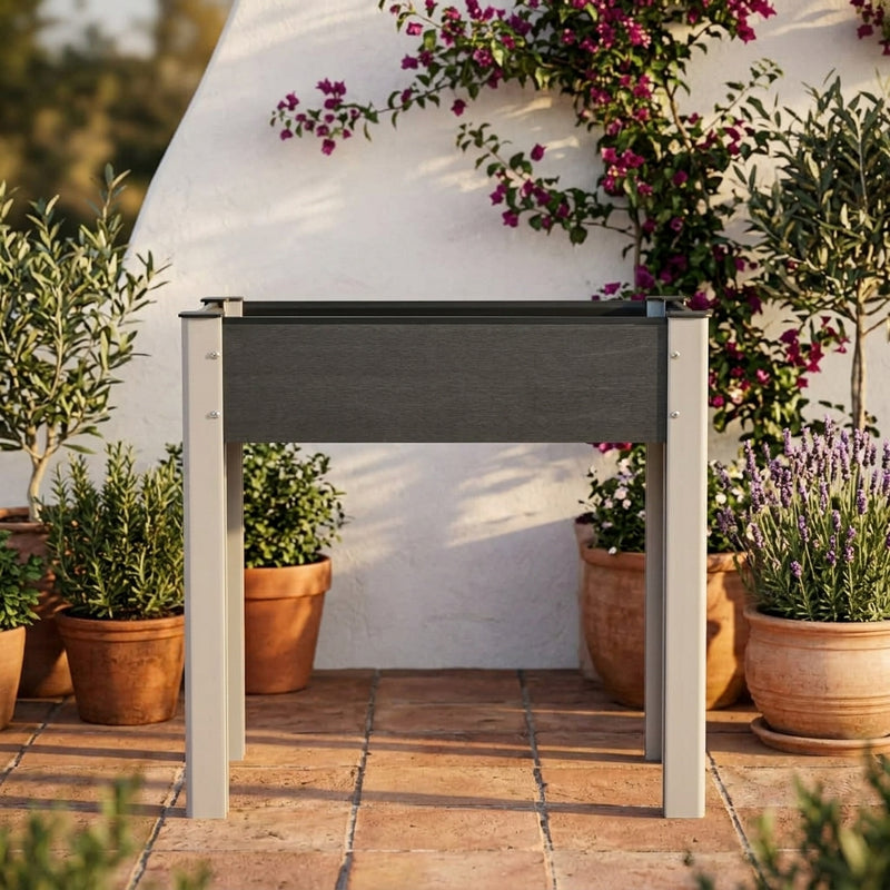 Fioriera Rialzata da Giardino in WPC 75×40×75 cm Grigio - Image 3 of 20