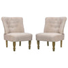 vidaXL Sillones de Estilo Francés, 2 piezas, Tejido de Poliéster Crema, 54 x 66,5 x 70 cm - Image 2 of 8