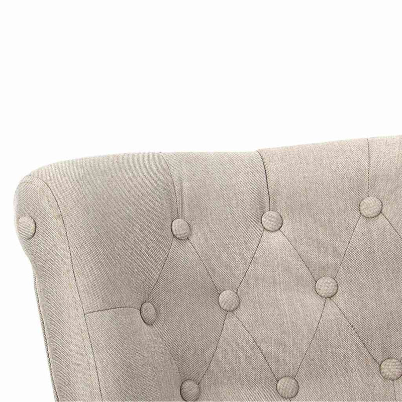 vidaXL Sillones de Estilo Francés, 2 piezas, Tejido de Poliéster Crema, 54 x 66,5 x 70 cm - Image 5 of 8